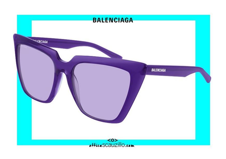 shop online NEW Balenciaga pointed sunglasses BB0046S col.003 purple on otticascauzillo.com at discounted price	