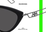 shop online NEW Balenciaga butterfly sunglasses BB0052S col.003 black and silver on otticascauzillo.com 