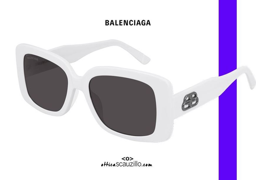 Kvarter Hilsen Kvæle NEW Balenciaga square rectangular sunglasses BB0048S col.003 white |  Occhiali | Ottica Scauzillo
