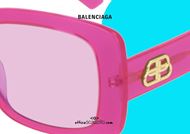 shop online NEW square rectangular Balenciaga sunglasses BB0048S col.004 pink on otticascauzillo.com at discounted price