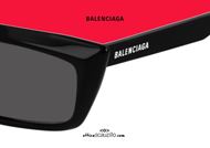 shop online NEW Balenciaga narrow rectangular pointed sunglasses BB0047S col.001 black on otticascauzillo.com occhiale da sole stretto a punta balenciaga nero