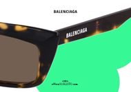 shop online NEW Balenciaga narrow pointed sunglasses BB0047S col.002 brown otticascauzillo.com occhiale da sole a punta stretto marrone