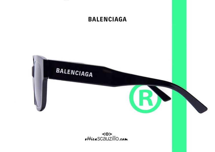 shop online NEW Balenciaga rectangular flat sunglasses BB0049S col.001 black otticascauzillo.com occhiale nero rettangolare lenti piatte 