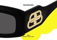 shop online NEW rectangular bold Balenciaga sunglasses BB0071S col.001 black otticascauzillo.com occhiale da sole rettangolare stretto spessorato