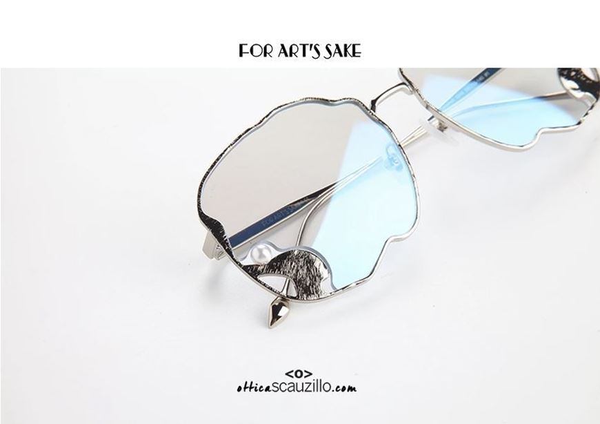 shop online Oyster sunglasses For Art's Sake SEASHELL col.GH4 light blue otticascauzillo.com occhiali da sole a conchiglia con perla