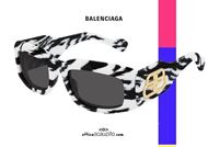 shop online NEW Balenciaga Zebra Sunglasses BB0071S col.005 otticascauzillo.com acquisto occhiale da sole zebrato Balenciaga