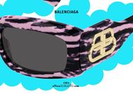 shop online NEW Zebra sunglasses Balenciaga BB0071S col.006 pink otticascauzillo.com acquisto online occhiale da sole Balenciaga zebrato rosa