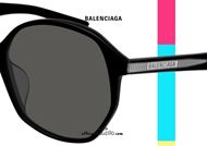 shop online New Balenciaga hexagonal sunglasses BB0005S col.001 black otticascauzillo.com occhiale da sole esagonale oversize