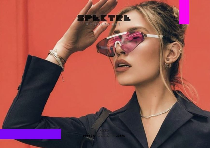 Spektre mask sunglasses white with purple flash | Occhiali Ottica Scauzillo