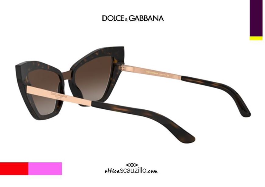 acquisto online Occhiali da sole cat eye Dolce&Gabbana DG4357 col. 502 marrone otticascauzillo sunglasses cat eye brown rose gold Dolce&Gabbana shop online