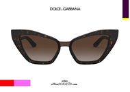 acquisto online Occhiali da sole cat eye Dolce&Gabbana DG4357 col. 502 marrone otticascauzillo sunglasses cat eye brown rose gold Dolce&Gabbana shop online