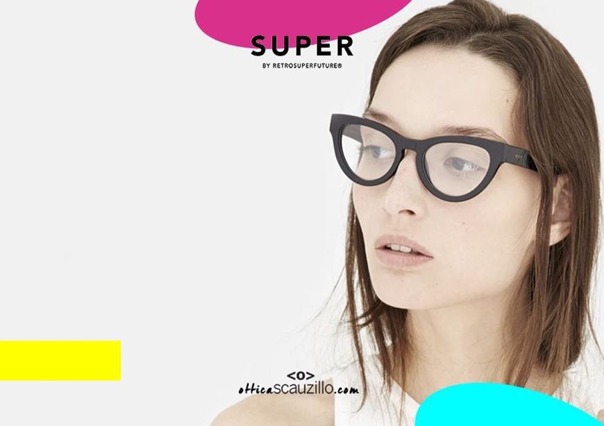 shop online New pointed eyeglasses RETRO SUPER FUTURE Numero64 col. black otticascauzillo acquisto online occhiale da vista a punta nero super numero 64