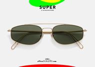 shop online Oval double bridge metal sunglasses RETRO SUPER FUTURE Tema col. Green otticascauzillo occhiale da sole aviator design ovale stretto metallo doppio ponte Super TEMA Verde