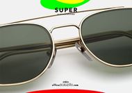 shop online Oval double bridge metal sunglasses RETRO SUPER FUTURE Tema col. Green otticascauzillo occhiale da sole aviator design ovale stretto metallo doppio ponte Super TEMA Verde