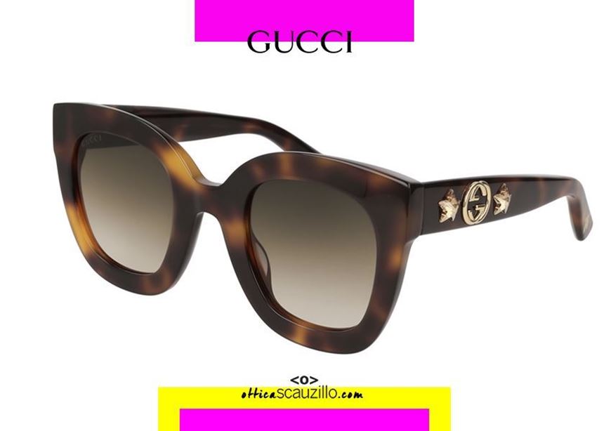 GUCCI sunglasses with stars GG0208S col. brown havana | Occhiali | Ottica  Scauzillo