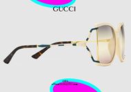 shop online New oversized square GUCCI butterfly sunglasses GG0592SK col. White ivory otticascauzillo acquisto online occhiale da sole squadrato oversize a farfalla bianco avorio
