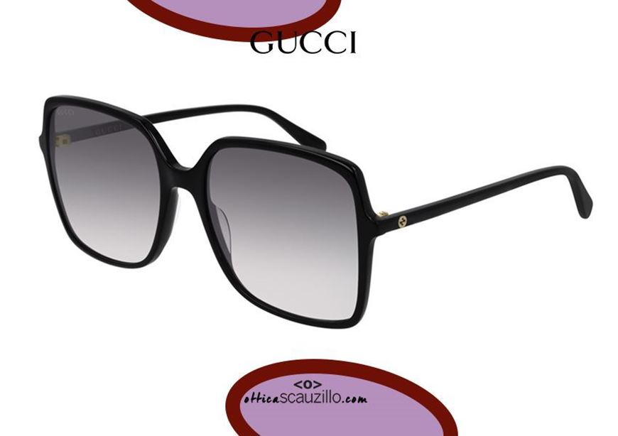 New slim GUCCI oversize square sunglasses GG0544S  black | Occhiali  | Ottica Scauzillo