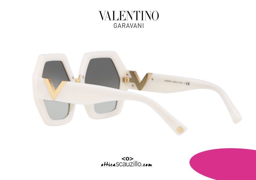 Valentino Oversized Hexagonal Sunglasses Va4053 Col 511811 White Occhiali Ottica Scauzillo 2891