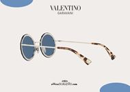 shop online New oversized round sunglasses Valentino VA2010 blue with white rhinestones on otticascauzillo.com acquisto online Nuovo occhiale da sole tondo oversize Valentino VA2010 blu con strass bianchi 