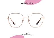shop online Oversized hexagonal eyeglasses GIGI Studios GRACE 6410 pink gold otticascauzillo acquisto occhiale da vista esagonale oversize GIGI Studios GRACE 6410/6 oro rosa