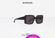 acquisto online Nuovo occhiale da sole squadrato Balenciaga BB0081S col.001 nero otticascauzillo shop online New square sunglasses Balenciaga BB0081S col. 001 black