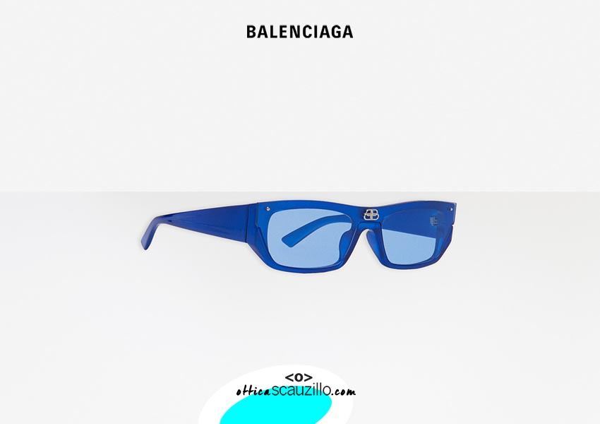 New narrow rectangular sunglasses Balenciaga BB0080S col. 003 blue