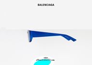 shop online New narrow rectangular sunglasses Balenciaga BB0080S col. 003 blue otticascauzillo acquisto online Nuovo occhiale da sole rettangolare stretto Balenciaga BB0080S col.003 blu con lenti a mascherina a sfioro sul frontale blu chiaro