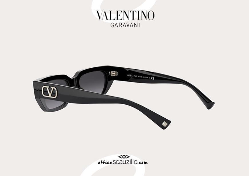 New narrow rectangular total black sunglasses Valentino VA4080 col. 50018G  BLACK | Occhiali | Ottica Scauzillo