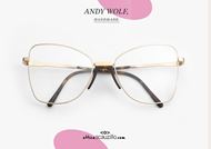 shop online Oversized butterfly eyeglasses Andy Wolf mod. Smith col.B gold otticascauzillo acquisto online nuovo Occhiale da vista a farfalla in metallo oversize Andy Wolf mod. Smith col.B oro