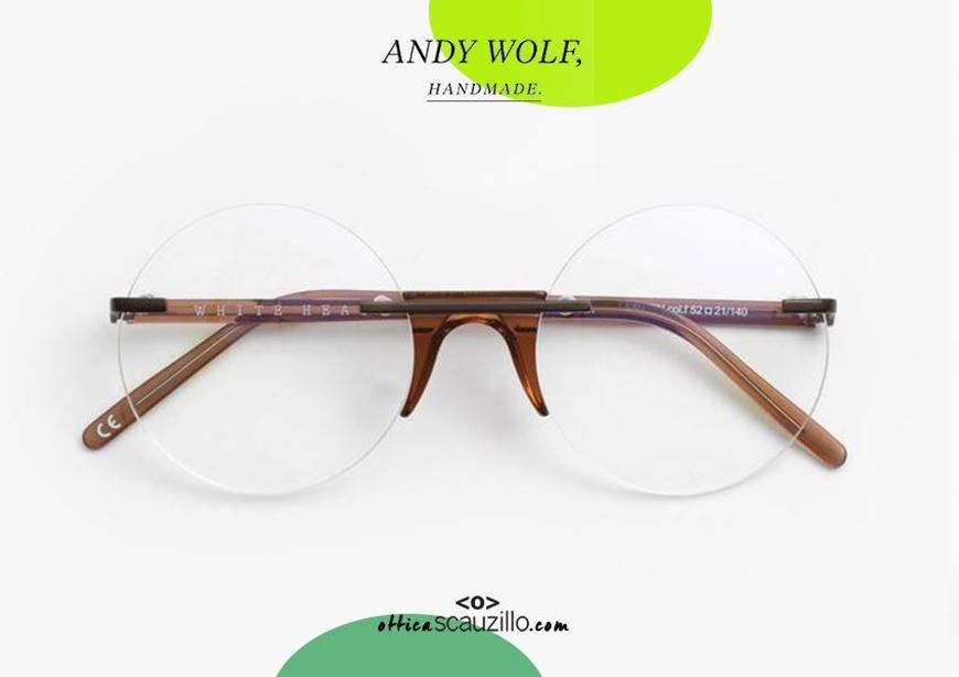 shop online Andy Wolf rimless eyeglasses mod. Epstein col.F transparent brown otticascauzillo acquisto online nuovo Occhiale da vista senza montatura Andy Wolf mod. Epstein col.F marrone trasparente