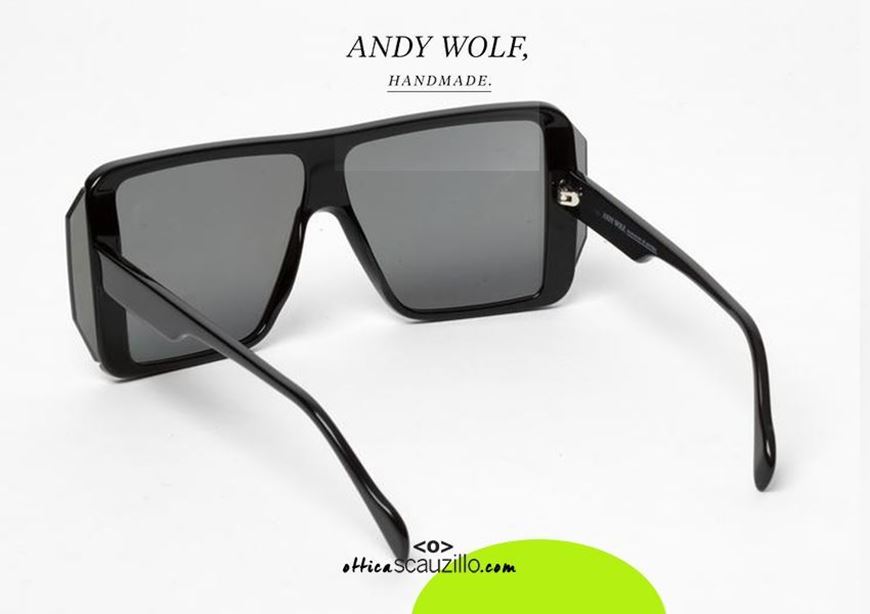 shop online New squared oversized mask sunglasses Andy Wolf mod. BERTHE col.A black otticascauzillo.com acquisto online nuovo occhiale da sole squadrato oversize a mascherina Andy Wolf mod. BERTHE col.A nero
