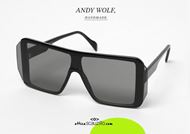 shop online New squared oversized mask sunglasses Andy Wolf mod. BERTHE col.A black otticascauzillo.com acquisto online nuovo occhiale da sole squadrato oversize a mascherina Andy Wolf mod. BERTHE col.A nero