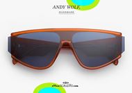 shop online New drop-shaped sunglasses all lens Andy Wolf mod. DETWEILER col.D orange otticascauzillo.com acquisto online Nuovo occhiale da sole a goccia tutto lente Andy Wolf mod. DETWEILER col.D arancio 