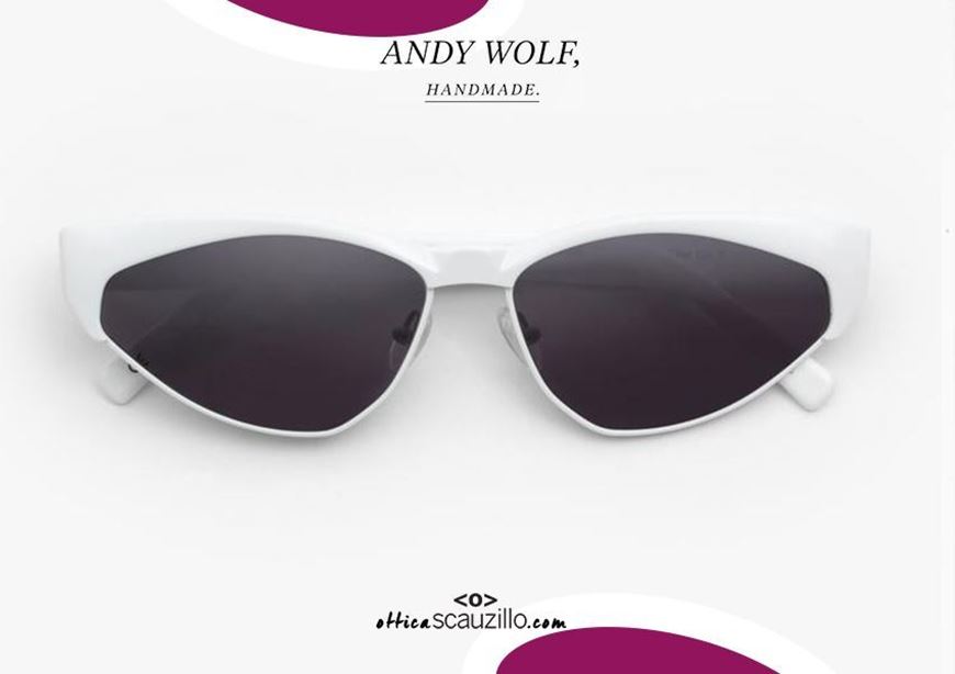 shop online New cat eye sunglasses Andy Wolf mod. VOLTA col. C white otticascauzillo.com  acquisto online nuovo occhiale da sole cat eye Andy Wolf mod. VOLTA col.C bianco
