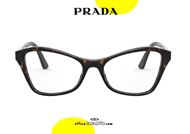 shop online New Prada 11XV butterfly eyeglasses col. 2AU1O1 havana brown on otticascauzillo acquisto online nuovo occhiale da vista a farfalla Prada 11XV col. 2AU1O1 marrone havana