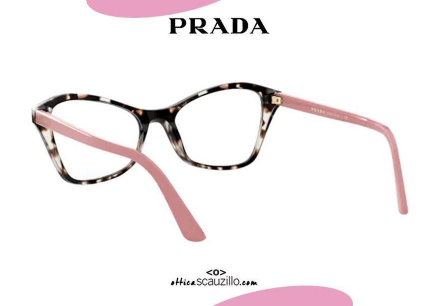 shop online New Prada 11XV butterfly eyeglasses col. UAO1O1 brown and pink otticascauzillo acquisto online nuovo occhiale da vista a farfalla Prada 11XV col. UAO1O1 marrone e rosa