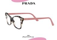 shop online New Prada 11XV butterfly eyeglasses col. UAO1O1 brown and pink otticascauzillo acquisto online nuovo occhiale da vista a farfalla Prada 11XV col. UAO1O1 marrone e rosa