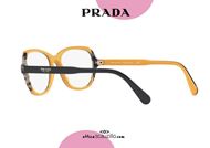 shop online New oversized oval eyeglasses Prada 03VV col. 30Z1O1 yellow ocher otticascauzillo acquisto online occhiale da vista ovale oversize Prada 03VV col. 30Z1O1 giallo ocra
