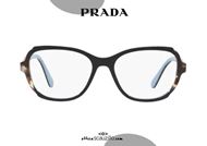 shop online New oversized oval eyeglasses Prada 03VV col. KHR1O1 light blue otticascauzillo acquisto online nuovo occhiale da vista ovale oversize Prada 03VV col. KHR1O1 celeste 