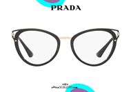 shop online New woman oval eyeglasses Prada 53UV col. 1AB1O1 black otticascauzillo acquisto online Nuovo occhiale da vista ovale donna Prada 53UV col. 1AB1O1 nero