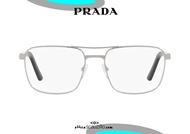 shop online New men metal eyeglasses Prada 53XV col. 5AV1O1 silver otticascauzillo.com acquisto online Nuovo occhiale da vista in metallo uomo Prada 53XV col. 5AV1O1 argento