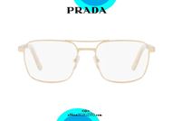 shop online New double bridge eyeglasses Prada 53XV col. 5AK1O1 gold otticascauzillo.com acquisto online Nuovo occhiale da vista doppio ponte Prada 53XV col. 5AK1O1 oro