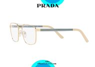 shop online New double bridge eyeglasses Prada 53XV col. 5AK1O1 gold otticascauzillo.com acquisto online Nuovo occhiale da vista doppio ponte Prada 53XV col. 5AK1O1 oro