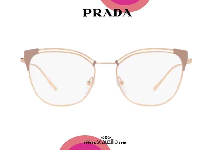 New Prada 63UV butterfly metal eyeglasses col. YEP1O1 rose gold | Occhiali  | Ottica Scauzillo