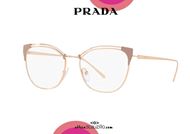 shop online New Prada 63UV butterfly metal eyeglasses col. YEP1O1 rose gold otticascauzillo acquisto online Nuovo occhiale da vista metallo a farfalla Prada 63UV col. YEP1O1 oro rosa