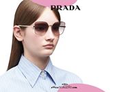 shop online New metal butterfly sunglasses PRADA SPR60X col. gold and pink otticascauzillo.com acquisto online Nuovo occhiale da sole metallo a farfalla PRADA SPR60X col. oro e rosa
