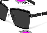 shop online New rimless sunglasses PRADA Duple SPR61X col. black. otticascauzillo.com acquisto online Nuovo occhiale da sole senza montatura PRADA Duple SPR61X col. nero