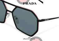 shop online New geometric aviator sunglasses PRADA SPR62X col. black otticascauzillo.com acquisto online Nuovo occhiale da sole aviator geometrico PRADA SPR62X col. nero