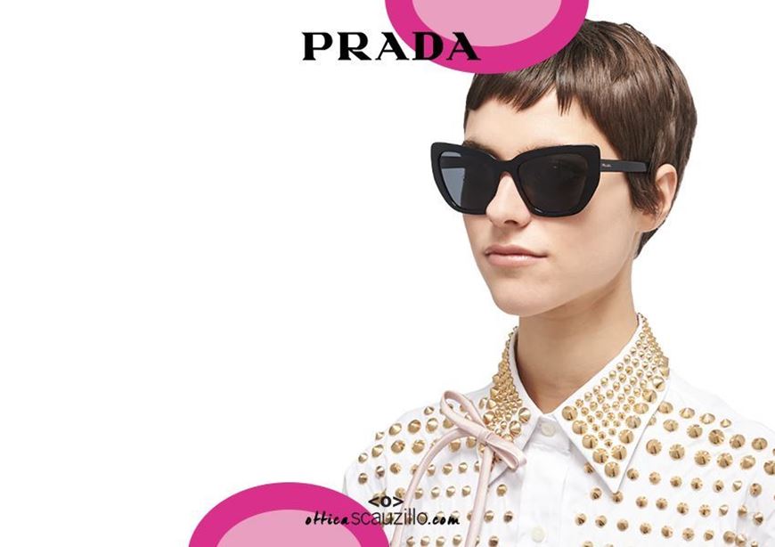 New wraparound tip sunglasses PRADA SPR08V col. black | Occhiali | Ottica  Scauzillo