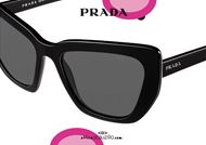 shop online New wraparound tip sunglasses PRADA SPR08V col. black otticascauzillo.com acquisto online Nuovo occhiale da sole a punta avvolgente PRADA SPR08V col. nero